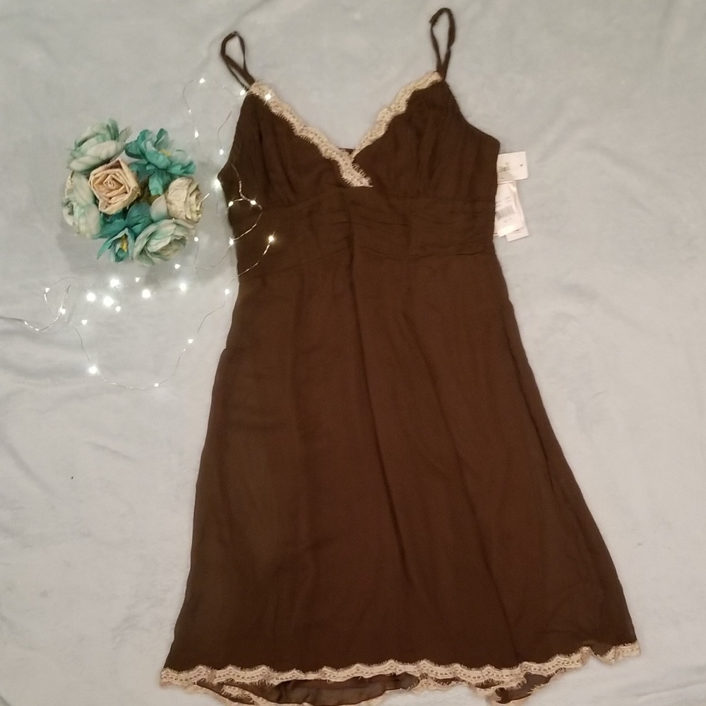 Brown Silk Dress